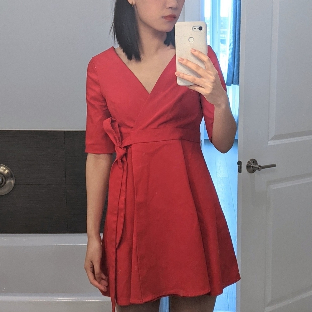 Zara Valentine's Red Wrap Dress